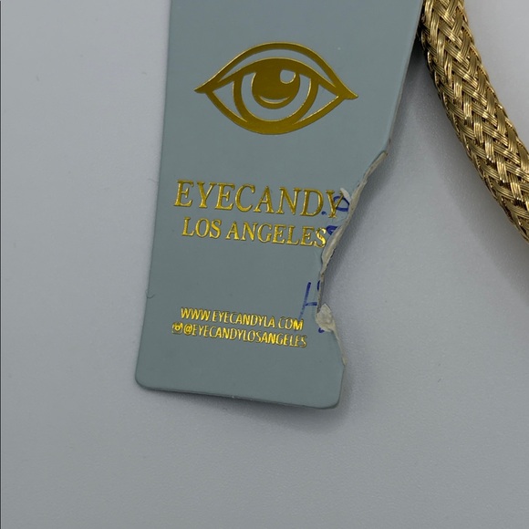 NWT Eye Candy Gold Statement Necklace removable pendant - Picture 5 of 5